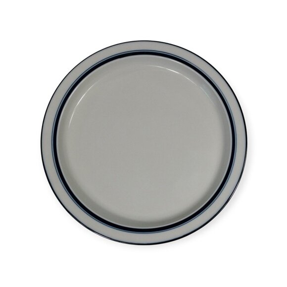 Dansk Bistro White & Blue Ceramic Serving Platter 13" Round Elegant Design - Picture 1 of 5
